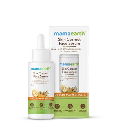 Mamaearth Skin Correct Face Serum Acne Scars removal cream with Niacinamide and Ginger Extract - 30 ml