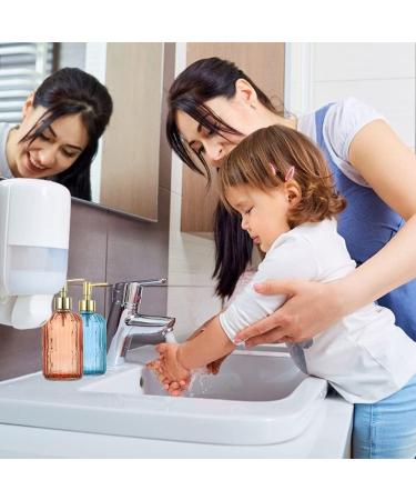 Versatile Glass Soap Dispenser Bottle with Pump 14 Oz Dripless Pump Bottle Refillable Liquid Hand Jar Dispenser for Bathroom Countertop Kitchen Laundry Room(Clear 2 Pack) - Buy Online on GoSupps.com