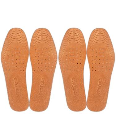 Magic Absorbent Ultra Thin Pigskin Leather Shoe Insoles for Stinky Feet-Foot and Shoe Odor Inserts for Women and Men's Shoes-Cinnamon Inserts and Flats for Sweaty Feet(US 5.5-10.5) (2Pairs/Pack)