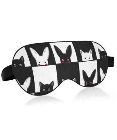 Haskirky Light Blocking Eye Mask Breathable and Adjustable Adult Men and Women Travel on Business Trips Yoga Meditation Light Smooth Comfortable Eye Mask Office Deep Sleep Goodies Cute Cat Rabbit