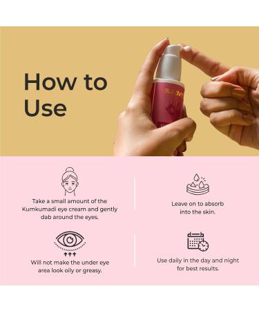 Kumkumadi Under Eye Cream for Dark Circles - 50ml | Natural Kumkumadi Tailam Oil for Men & Women | Brightening & Anti-Aging Solution - Buy Online on GoSupps.com