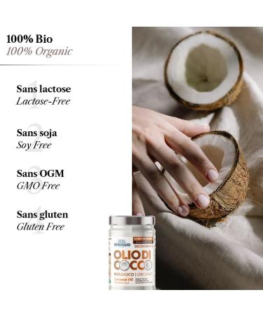  BENVOLIO BENVOLIO - Organic Deodorized Coconut Oil | 950 ml | Pure versatile and odorless | Lactose-free | Moisturizer for skin and hair | Cooking and personal care | Coconut Oil Kokos l - Buy Online on GoSupps.com
