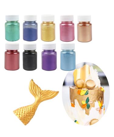 Luster Dust - Baking decoration powder Gold Powder for Cake Fondant - Chocolate Decoration Flash Glitter Powder Baking Color Dust 9PCS 001-mixcolor