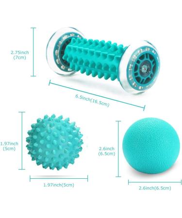 Emwel Massage Ball Set - Foot Roller & Hedgehog Balls for Plantar Fasciitis Relief Stress Reduction & Relaxation - Ship Internationally - Buy Online on GoSupps.com