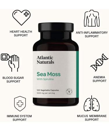 Sea Moss 1000MG Capsules with Spirulina - 120 Vegetarian Capsules - Buy Online on GoSupps.com