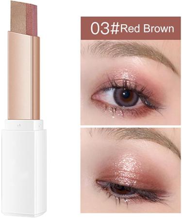 Eyeshadow Sticks Double Color Eyeshadow PencilEye Highlighter Crayon Makeup Waterproof Matte Shimmer Eye Stick for Women Girls Red Brown - Buy Online on GoSupps.com