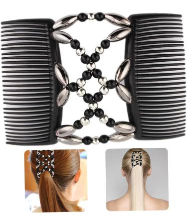 Beads Hair Combs Magic Stretchy Double Comb Hair Clips Elastic Hairpins Accessories Beads Hair Comb - Buy Online on GoSupps.com