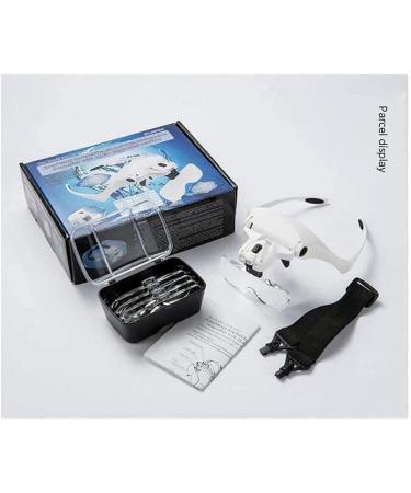 Headband Magnifier Head MountLighted Magnifying Glasses Hands Free Headband Magnifier with LED Light 1X to 3.5X Zoom with 5 Detachable Lenses Head-Mounted Magnifier for Reading Jewelry Loupe Watc - Buy Online on GoSupps.com