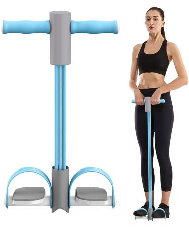 Pedal Resistance Band - Pedal Puller Puller Resistance Bands | Elastic Sit Up Pull Rope with Foot Pedal Multifunctional Yoga Pedal Puller Abdominal Leg Waist Exerciser for Home Gym Yoga Fitness Blue - Buy Online on GoSupps.com