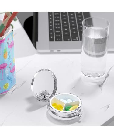 Nipichsha Small Pill Box - Cute Medicine Organizer for Purse & Pocket - Portable Pill Container for Vitamins & Supplements - Pink Marble Design - Buy Online on GoSupps.com