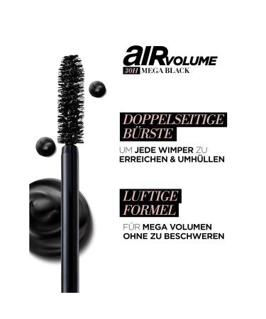L'Or al Paris Air Volume 30H Mega Mascara - Long-Lasting Black Mascara for Intense Volume (9.4ml) - Buy Online on GoSupps.com