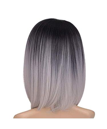 Short Straight Synthetic Wig for Women | Heat Resistant 12.5 Inch Gray BGHJUE Wig - Buy Online on GoSupps.com