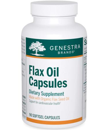Genestra Brands Organic Flax Oil Capsules | Essential Fatty Acid Supplement | 90 Capsules