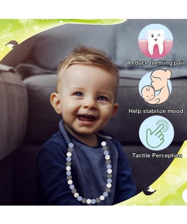 Sensory Kids Silicone Chew Necklaces - 2 Pack Teething Toys for ADHD Autism - BPA Free & Safe for Freezing and Dishwasher - Blue - Buy Online on GoSupps.com