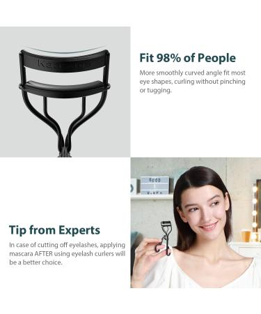 Kaasage Eyelash Curler no Pinching eyelids Classical Metal Makeup Curling Tool Contain 5 Silicone Refill Pads and Tweezers Naturally Curled for 5 Seconds Curls Lasting All Day - Buy Online on GoSupps.com