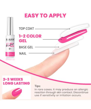 RARJSM Gel Liner Nail Art Polish Set - 6pcs Black White Pink Red Glitter Silver Gold 8ml - Soak off, Curing, Thin Brush - Home Salon DIY - Buy Online on GoSupps.com