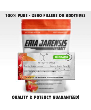 ERIA JARENSIS Extract - 10g Bulk Powder - 133 Servings | New Pea Supplement for Focus, Energy & Cognitive Performance | Nootropic Stimulant with Scoop - Buy Online on GoSupps.com
