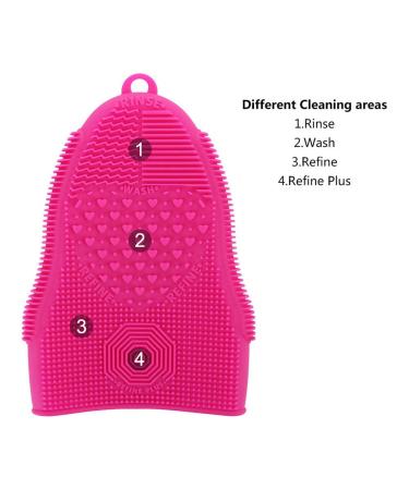 Buy Makeup Brush Cleaner Glove Mat - Silicone Cosmetic Scrubber for Face & Eye Brushes - Pink (Rose Red) - International Shipping Available - Buy Online on GoSupps.com
