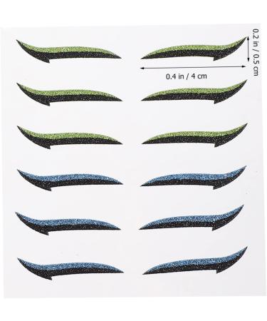 Healeved 12 Pairs Glitter Eyeliner Double Eyelid Stickers Eyeliner Tape Strips Cosmetic Eyelid Tape - Buy Online on GoSupps.com