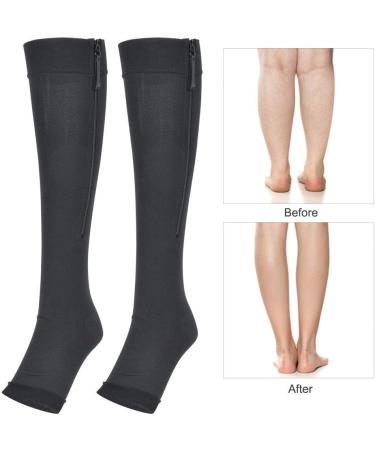 Buy TBES Compression Elastic Stockings - Knee-High Sports Stockings with Zipper | Comfortable & Supportive for Travel & Daily Wear - Buy Online on GoSupps.com
