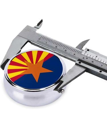 Arizona Flag Portable Metal Pill Box - Mini 3-Compartment Design for Travel | Ideal for Small Pills - Buy Online on GoSupps.com