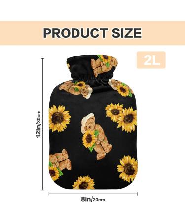 Cute Bear & Sunflower Heat Bottle - 2L Hot Water Bag for Pain Relief & Comfort - Buy Online on GoSupps.com