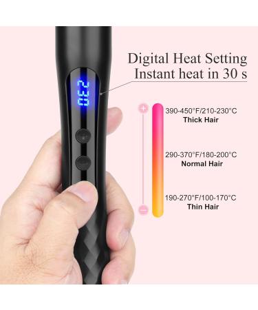 Curling Wand 13-25MM Curling Tongs Tapered Curling Iron with Adjustable Temperature Professional Hair Curler with Glove Dual Voltage - Buy Online on GoSupps.com