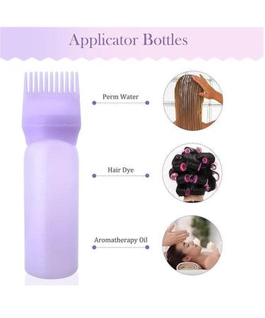 Root Ridge Applicator Bottle - Hair Dye Brush Bottle for Easy Application & Precision | Hair Oil Applicator with Graded Scale - Purple - Buy Online on GoSupps.com