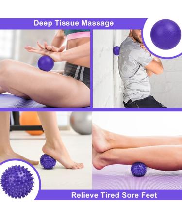 Uraqt Fascia Ball Set 2 Hedgehog Massage Balls for Muscle Tension Relief (Purple) | Perfect for Feet Back Neck & Hands - Buy Online on GoSupps.com