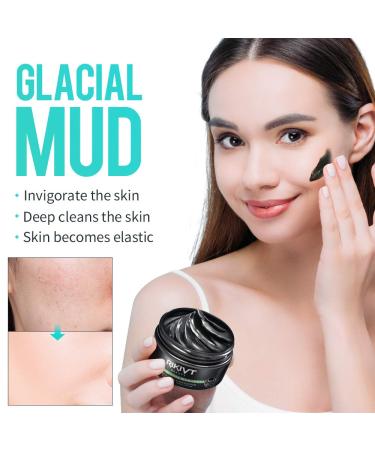 Rikivt Mud Mask - Glacial Clay & Charcoal Face Mask for Blackhead Removal - 4.8 oz - Buy Online on GoSupps.com