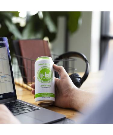 Hiball Energy Seltzer Water - Caffeinated Sparkling Water, Zero Calorie & Sugar Free, Lemon Lime, 16 Fl Oz (Pack of 8) - Buy Online on GoSupps.com