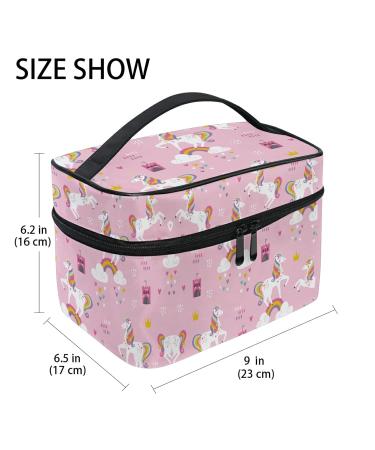 Girls Unicorn Rainbow Pink Makeup Bag | Large Cosmetic Organizer & Toiletry Bag for Women & Ladies - Buy Online on GoSupps.com