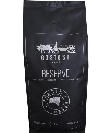 Gostoso Reserve Brazilian Coffee Beans Low Acid Single Origin Medium Roast Whole Bean 100% Arabica Coffee No Preservatives Chocolate Aroma - 1 KG - Buy Online on GoSupps.com