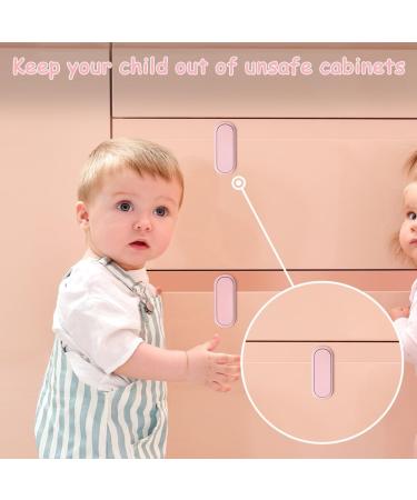 10 PCS HOTUT Child Safety Cupboard Locks - Baby Proof Latches for Kitchen Door, Drawer, Closet, Refrigerator - Pink (10pcs) - Buy Online on GoSupps.com