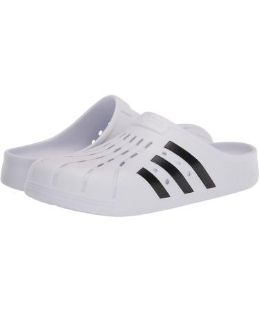 adidas Adilette Clog Slide Sandal - White/Core Black - Size 11 Women/10 Men - Buy Online on GoSupps.com