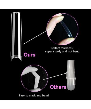 Chnaivy 600pcs XXXL Tapered Square No C Curve Acrylic Nail Tips - Clear 3XL Long Press on Nails - Half Cover Fake Nail Tips for Salon & DIY Nail Art - Buy Online on GoSupps.com