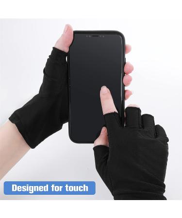 Molain Anti UV Gel Manicures Gloves - Professional Protection Fingerless Gloves for Nail Art & Skin Care - UV Shield Gloves in Black - Buy Online on GoSupps.com