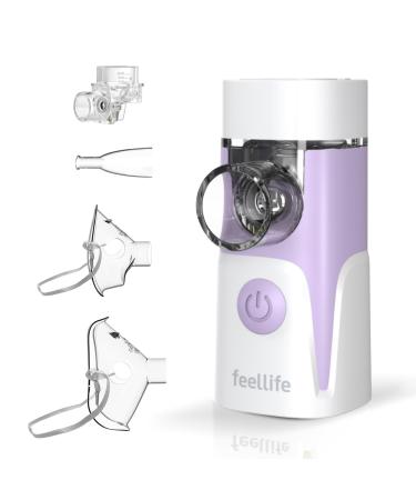 FEELLIFE inhalation device for children & adults - quiet inhalator for babies - portable easy & effective for respiratory diseases - music function 2 medical mug including violet