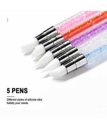 Buy SIOPPKIK 5pcs GEL Nail Art Pen Set - Silicone Head Carving Brushes & Acrylic Handle - Perfect for Salon & DIY Nail Art - Buy Online on GoSupps.com