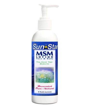 Sun Star Organics MSM Pure & Natural Lotion Chemical-free MSM - Unscented Methylsulfonylmethane - 8oz