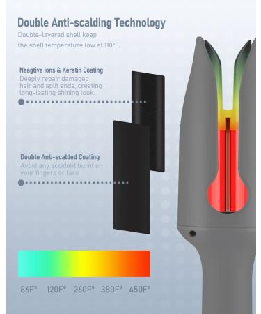 TOSAGE Auto Hair Curler - Ceramic Rotating Curler Wand with Anti-Stuck Barrel, LCD Display & Dual Voltage - Black - Buy Online on GoSupps.com