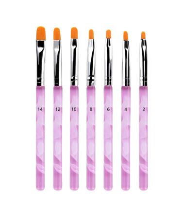 7 pieces of nail art brush brush set nail art design painting Patsle & dotting tool kit set uv gel nail acrylic brushes nail art nail art professionally painting pen for gelails (violet)