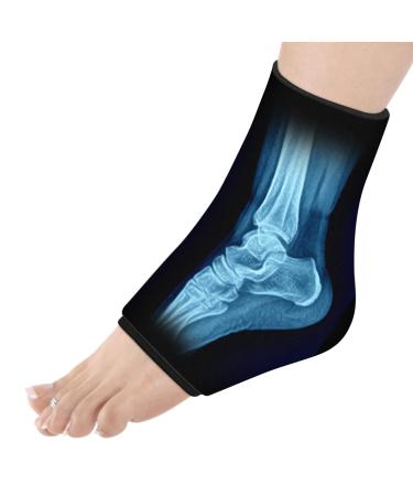 Ankle Ice Pack Wrap for Injuries Reusable Foot Ice Pack Stretchable Cold Pack Compression Therapy for Plantar Fasciitis Achilles Tendonitis Ankle Sprained Sport Injuries Heel Pain Relief(Black XL)