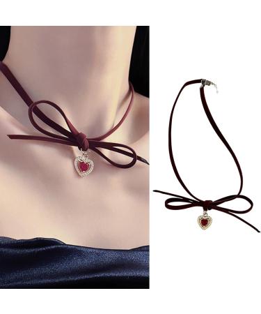 Oralgos Elegant Heart Necklace | Vintage Collarbone Chain & Choker | Fashion Jewelry in PU Alloy - International Shipping - Buy Online on GoSupps.com