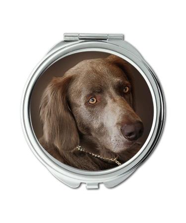 Mirror Compact Mirror Weimaraner Dog Hunting Dog Animal Portrait Pet pocket mirror portable mirror