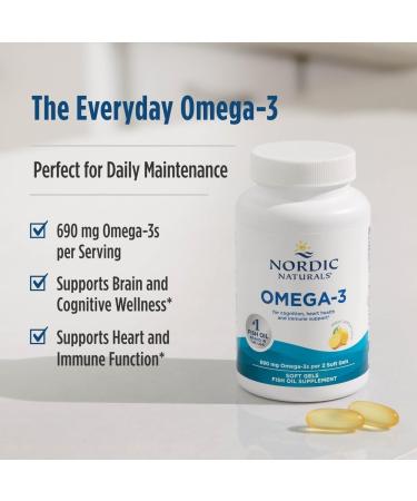 Nordic Naturals Omega-3 Lemon 690 mg - 180 Soft Gels | Premium Fish Oil - Buy Online on GoSupps.com