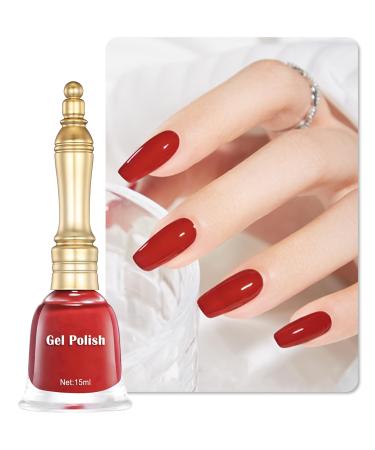 Fast Drying Nail Gel Glue Polish Cherry Red Gel Polish Long-Lasting Air Dry Fast 15ml Nude Regular Water-based Nail Lacquer Full Coverage High Glossy Shine Nail Art Home Manicure Gift for Ladies-07