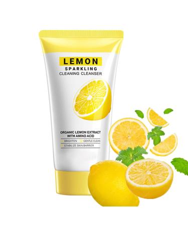Lemon Face Cleanser Vitamin C facial wash for Large Pore Hydratig Cleanser-150g Lemon Face Cleanser Women Shrink Pore & Oil-Control Dense Foam & Gentle Cleaning Water Face Wash for Dry Skin-Sensitive