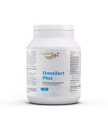 3 -pack vita world omnilact plus 3 x 100 capsules probiotics pharmacies manufacture 10 different tribes lactobacillus and bifidobacterium