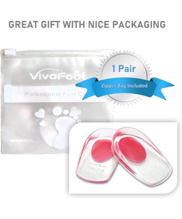 VivoFoot Gel Heel Cups - Plantar Fasciitis, Heel Spur, & Achilles Pain Relief - Men & Women - Small 1 Pair - Red - Buy Online on GoSupps.com